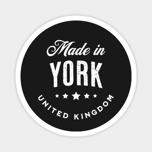 Made In York, UK - Vintage Logo Text Design Magnet